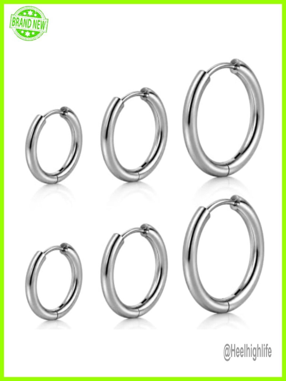 G23 Titanium Hoop Earrings Set 3 Sizes Implant Grade Sensitive Ears